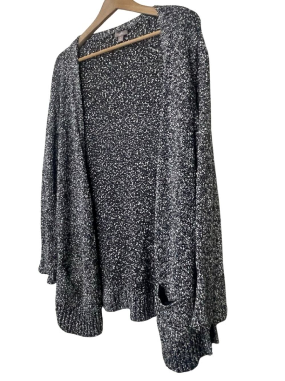 J JILL | Wearever Collection Black and White Open Front Cardigan | Size M - Picture 4 of 13